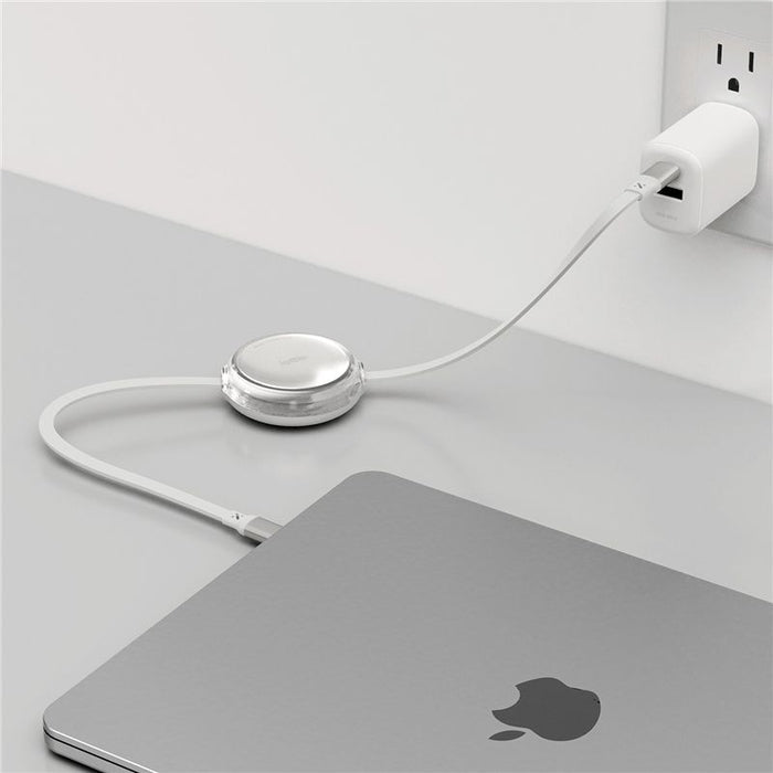 Set 2 cabluri USB-C retractabile iOttie 100W, alb