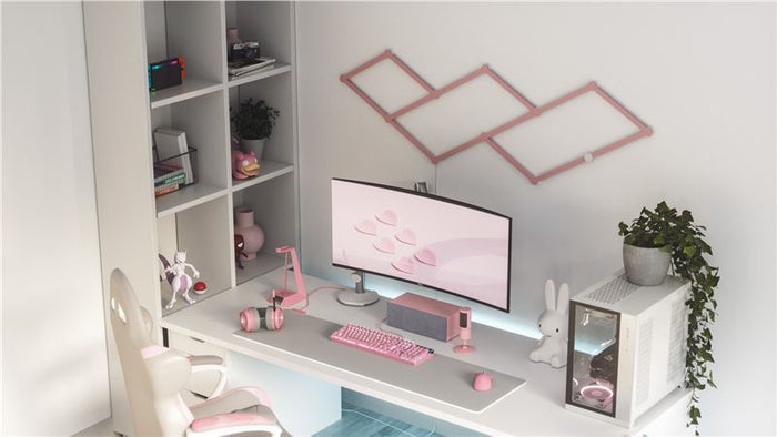 Set 9 huse decorative Nanoleaf Lines Skins, roz mat