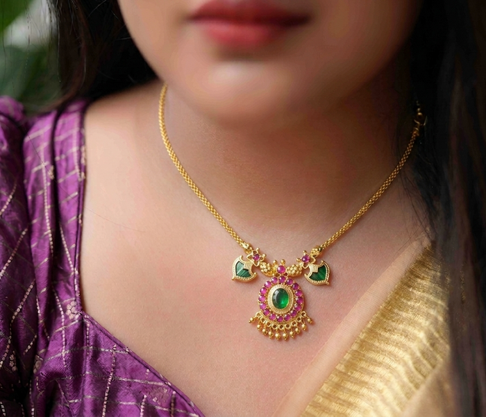 Simple Palakka gold Necklace