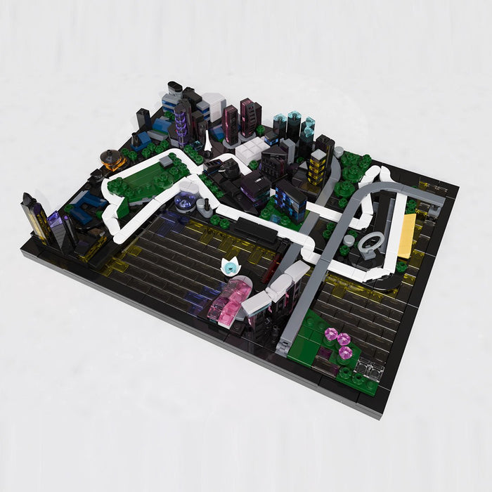 Singapore Marina Bay Circuit Nighttime Street Track Model Buildind Blocks - LesDiy - Building Blocks -