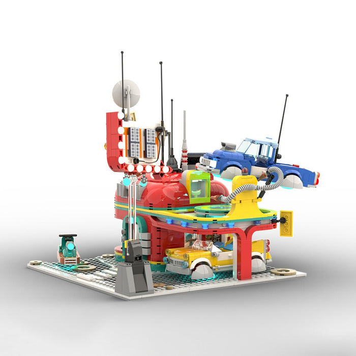 Space Helmet Roadside Diner Building Blocks-LesDiy-MOC-
