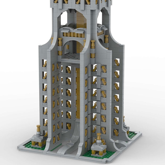 Square Base Pointed Top Tower Street Scene Building Blocks Set - LesDiy -