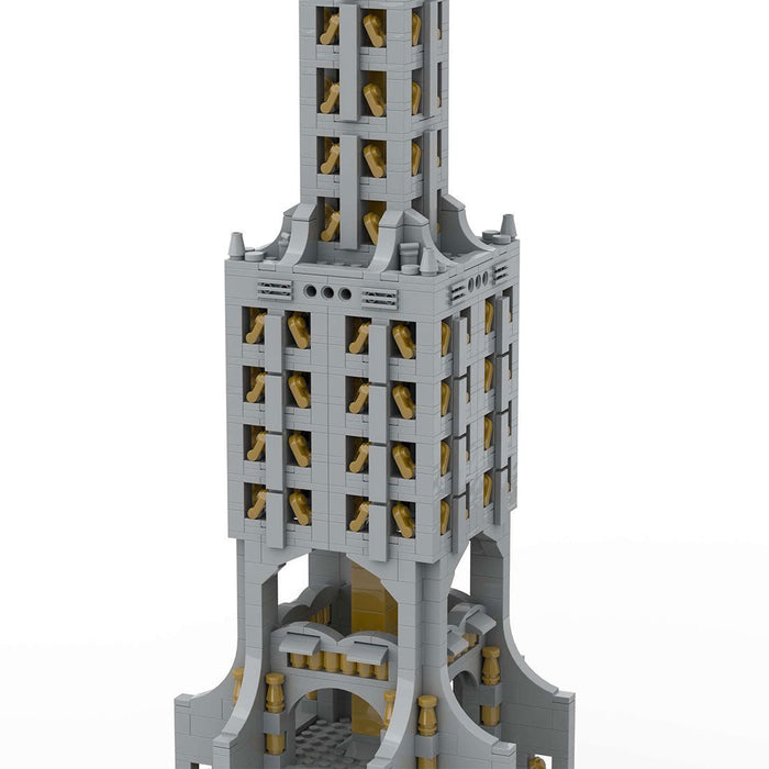 Square Base Pointed Top Tower Street Scene Building Blocks Set - LesDiy -