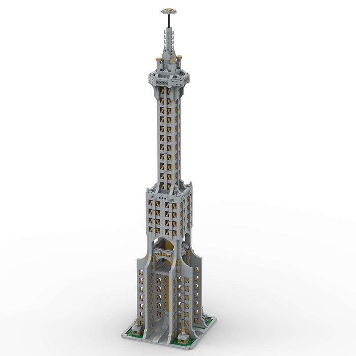 Square Base Pointed Top Tower Street Scene Building Blocks Set - LesDiy -