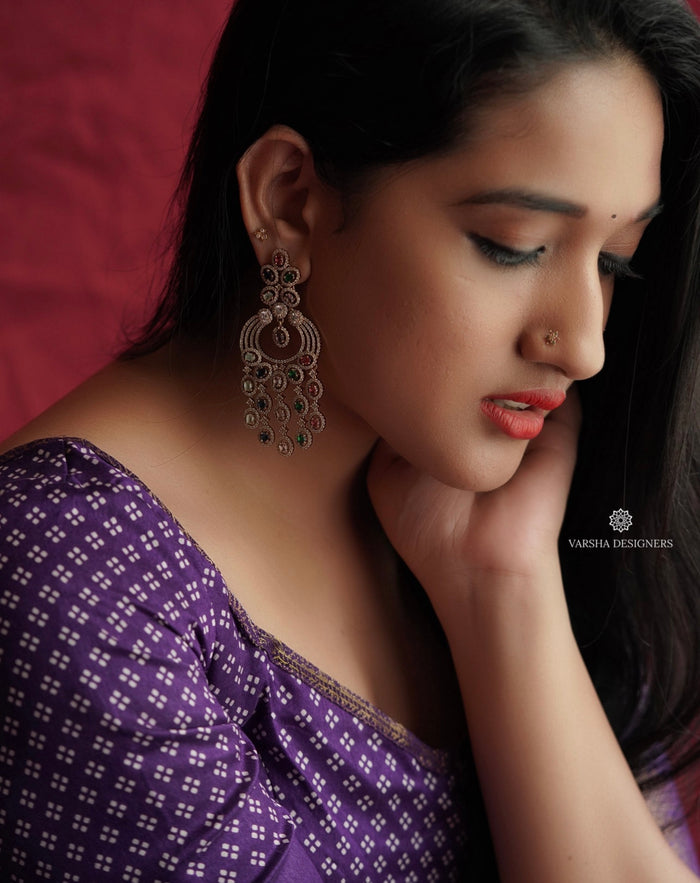 Statement Zircon Multi Stone Earrings