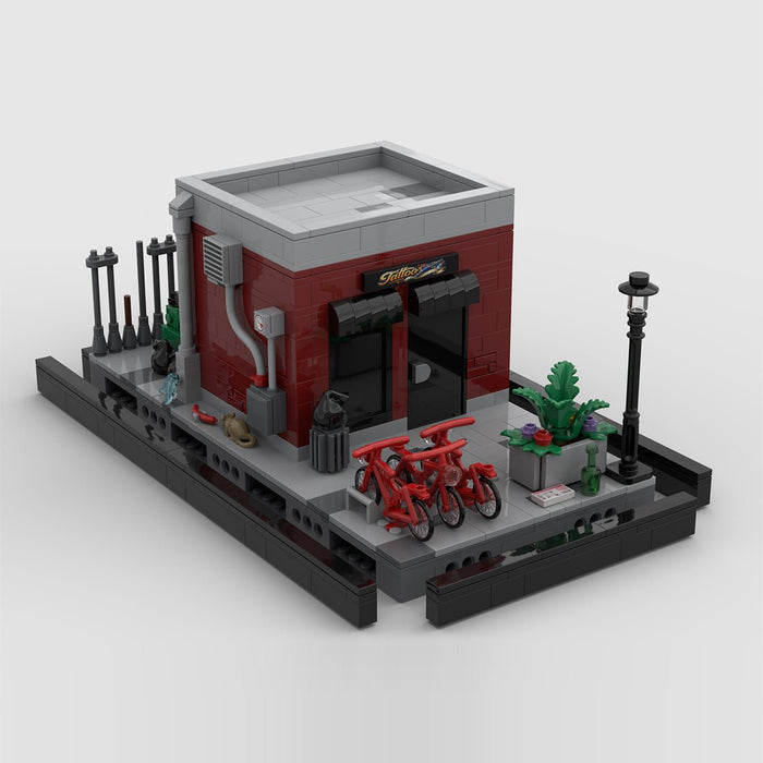 Street View Night Ink Shop Scene Modular Building Blocks - LesDiy -