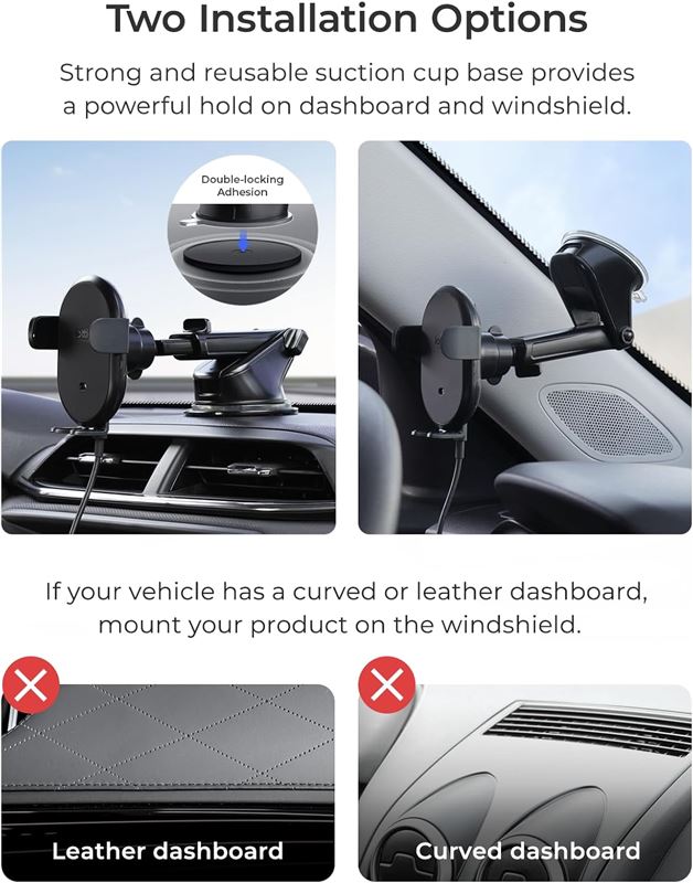 Suport Telefon Auto iOttie AutoSense 2 cu încărcare wireless, pentru bord și parbriz