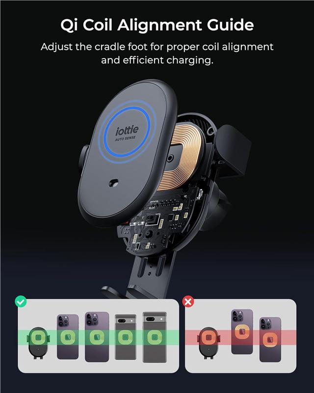 Suport Telefon Auto iOttie AutoSense 2 cu încărcare wireless, pentru grila de ventilație
