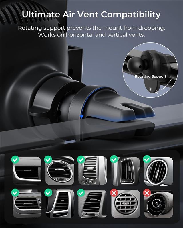 Suport Telefon Auto iOttie AutoSense 2 cu încărcare wireless, pentru grila de ventilație
