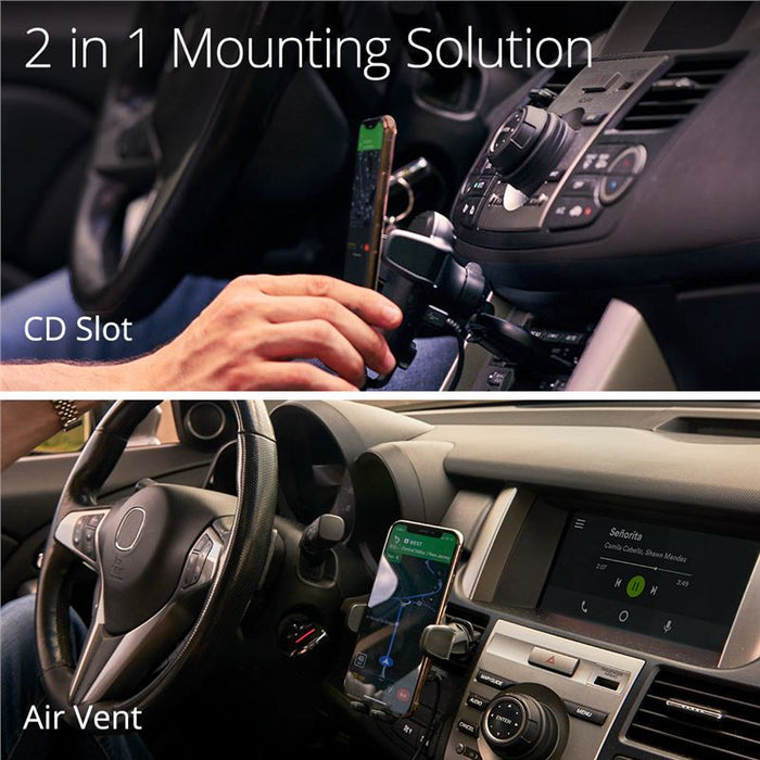 Suport Telefon Auto iOttie AutoSense cu încărcare wireless, grilă de ventilație și slot CD