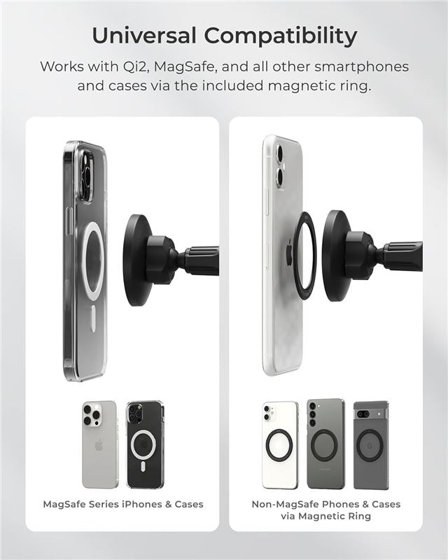 Suport Telefon Auto iOttie iTap 3 MagSafe cu inel magnetic, pentru grila de ventilație