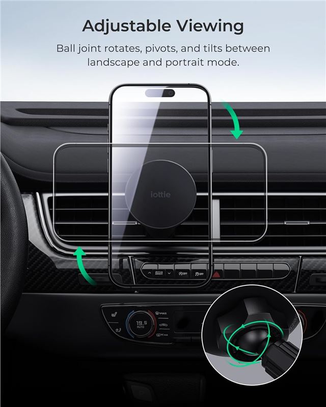 Suport Telefon Auto iOttie iTap 3 MagSafe cu inel magnetic, pentru grila de ventilație
