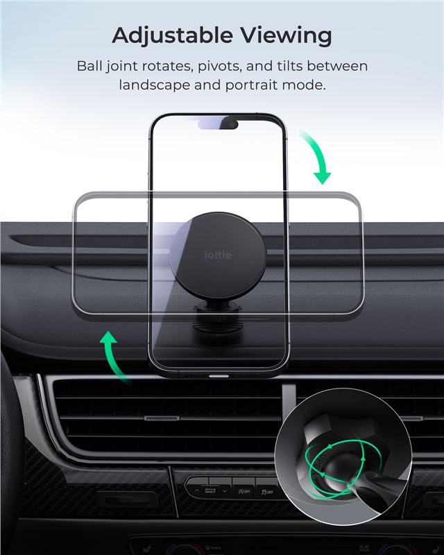 Suport Telefon Auto iOttie iTap 3 MagSafe Flush cu inel magnetic