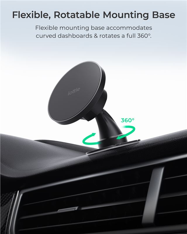 Suport Telefon Auto iOttie iTap 3 MagSafe Flush cu inel magnetic