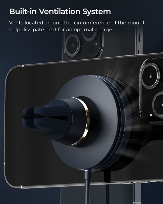 Suport Telefon Auto iOttie Velox Mini MagSafe cu încărcare wireless, pentru grila de ventilație
