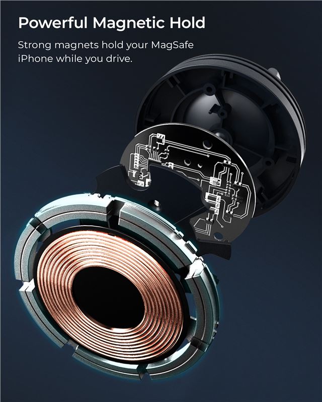 Suport Telefon Auto iOttie Velox Mini MagSafe cu încărcare wireless, pentru grila de ventilație
