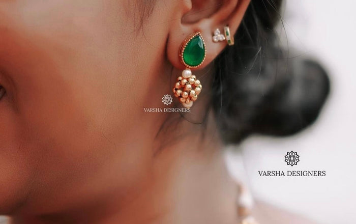 Teardrop Emerald Stone Necklace
