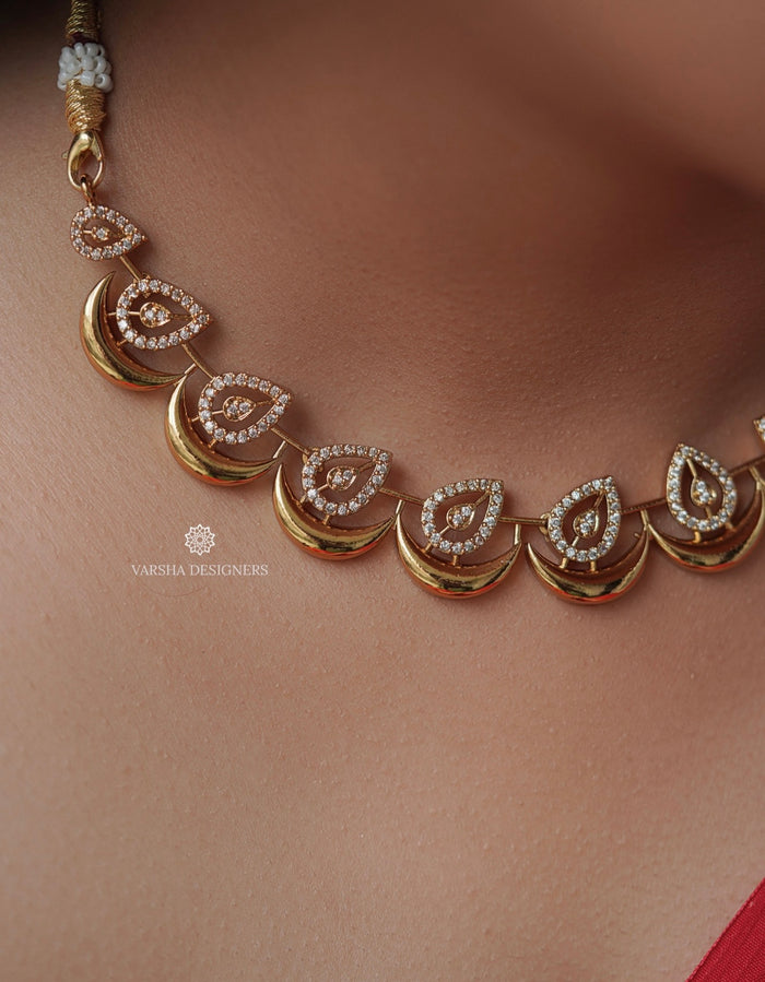 Teardrop White Stone Necklace Set