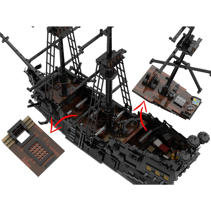 The Black Pearl Medieval Pirate Ship Building Blocks (No sail) - LesDiy -
