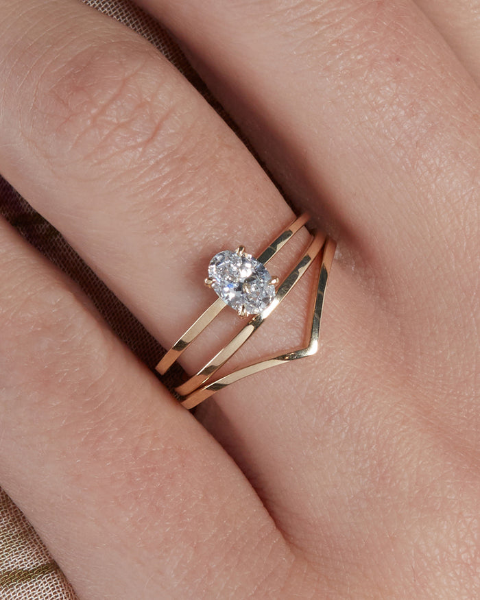 The Classique Metal Band- 1mm is the first band underneath the engagement ring
