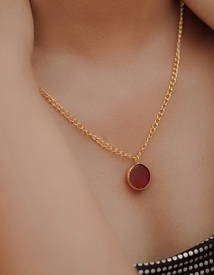 Thin Chain Raw Stone Necklace