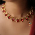 Traditional Kerala Ruby Necklace Set