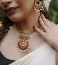 Traditional Matte Finish Ruby Necklace Set