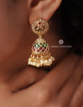 Traditional Multi Stone Kemp Jhumkas
