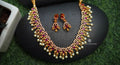 Traditional Ruby and White Stone Necklace Set