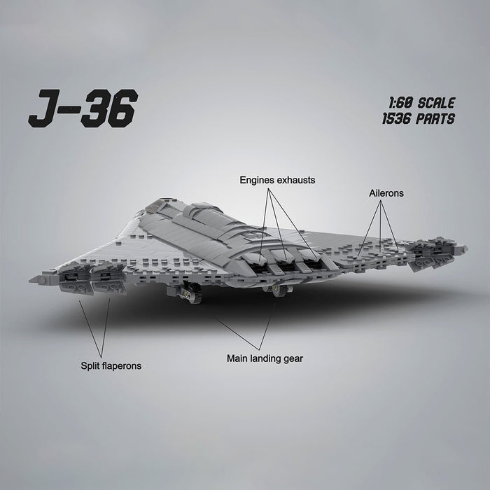 Triple Engine J - 36 Fighter Aircraft Building Blocks - LesDiy - Building Blocks -