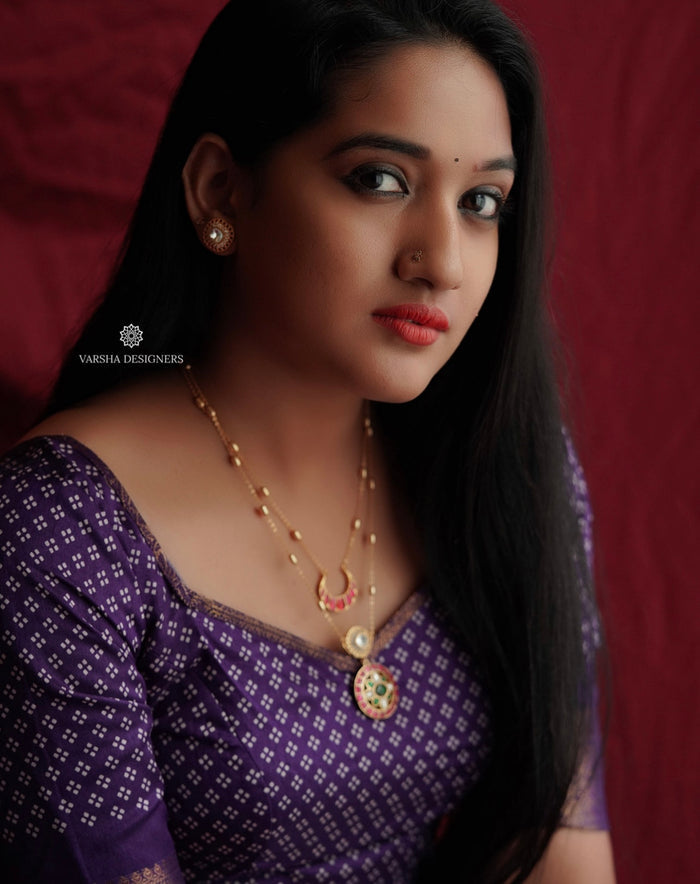 Two Layer Kundan & Kemp Two Layer Necklace