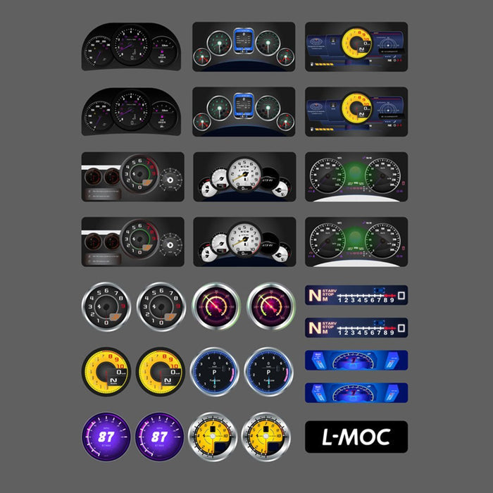 Universal Instrument Panel Transfer Sticker for Building Block Car Set - LesDiy -