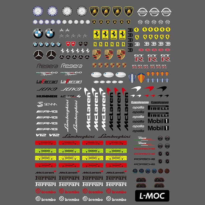 Universal Logo Transfer Sticker for Building Block Car Set - LesDiy -