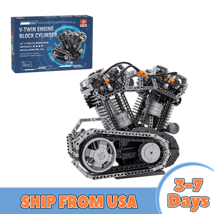 V - Twin OHV 8 - Valve Four - Stroke High - Speed Engine (US Warehouse) - LesDiy - Building Blocks -