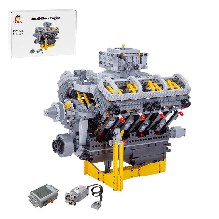 V8 Dual - valve Aspirated Engine Building Blocks - LesDiy - building blocks -