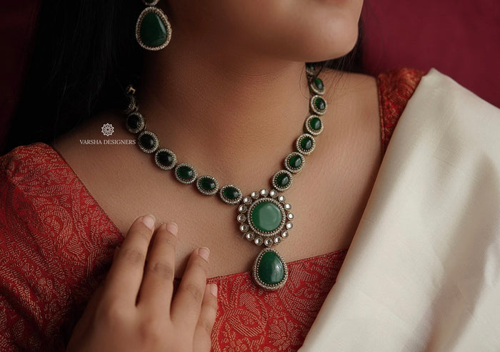 Victorian Emerald Necklace Set