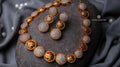 White Stone Gold Foil Necklace Set