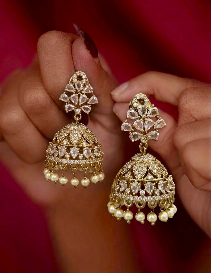 White Stone Jhumka