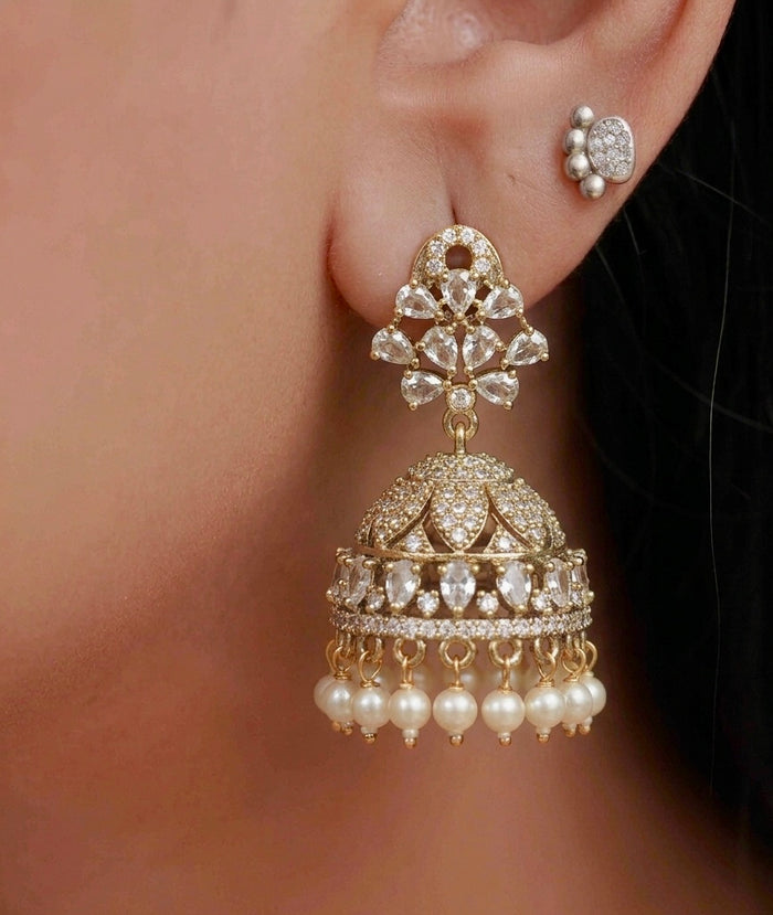 White Stone Jhumka