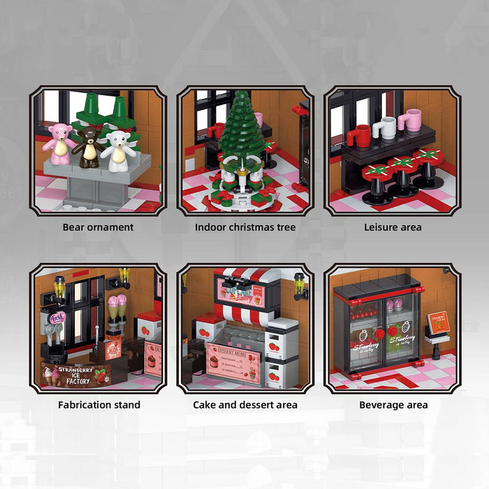 Winter Strawberry Dessert Workshop Building Blocks Set - LesDiy - MOC -